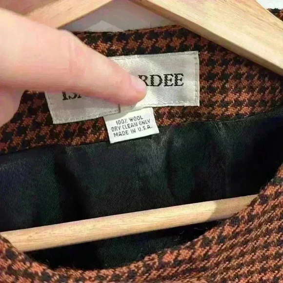 Vintage Isabel Ardee Women’s Houndstooth Wool Blazer Suit Jacket Size 8 - Picture 4 of 7